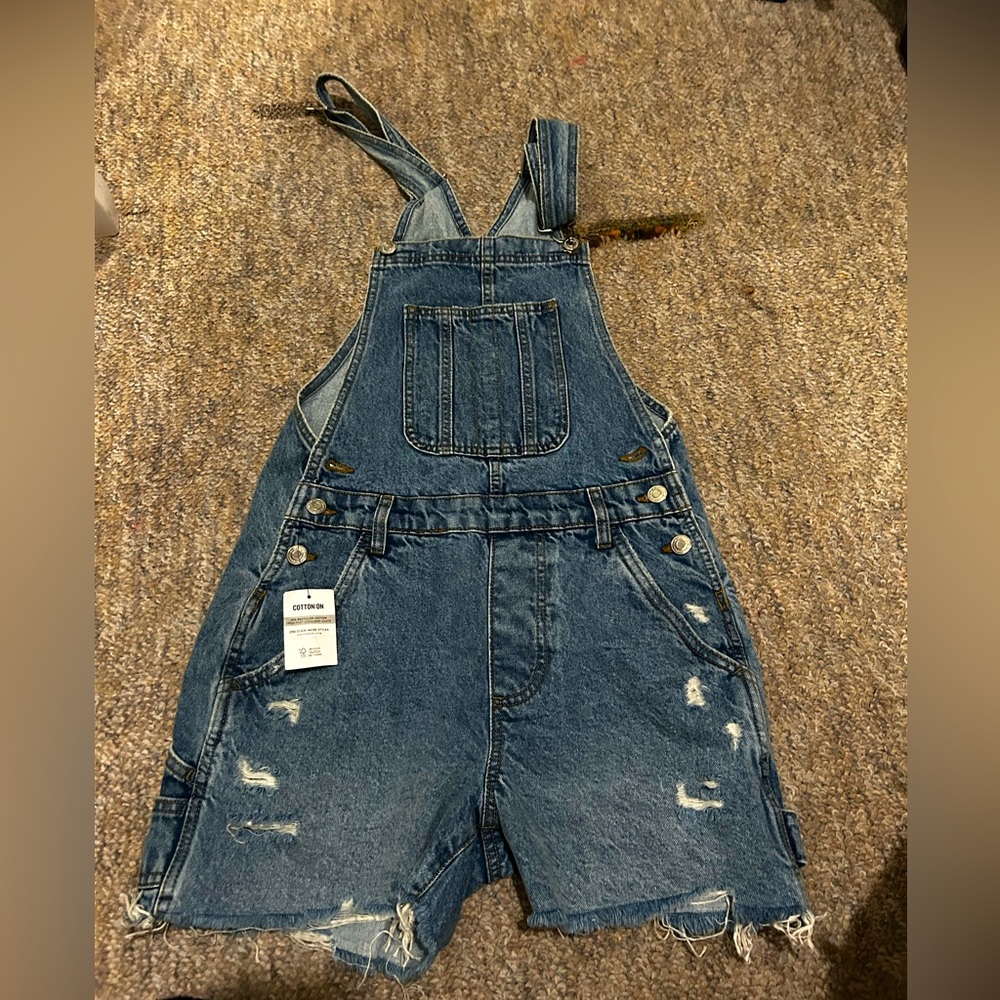 Cotton on Utility Denim Short Overall Colour: Surfers Blue Rip